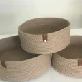 Genel Ürün El Dokuma 3’lü Set Hasır Sepet Takımı - Banyo, Mutfak, Oda Organizeri - El Yapımı Dekoratif Sepet