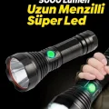Genel Ürün Hs-044 Çelik 5000 Lümen 26650 Pil 5000 Mah Uzun Menzilli Şarjlı Kamp Için Süper Güçlü El Feneri