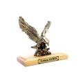 Biblo Doğal Ahşap Tasarımlı Kaideli Gold Kartal Biblosu | Size Özel Isimli Tasarım | Kartal Heykeli