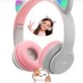 Genel Ürün Gri Renk Vilya Kedi Kulağı Detaylı Uyumlu Bluetooth Kablosuz Kulaklık Çocuk Oyuncu Aux Kablo