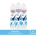 Kol Saati Kadın Sprey Deodorant Cotton Dry 72 Saat Kesintisiz Üstün Koruma 150 Mlx3