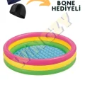 Genel Ürün Renkli 3 Boğumlu Bebek Havuzu 86x25 cm, Hediye BONE ile keyifli serinleme