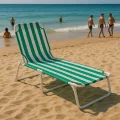 Genel Ürün Curacao Yeşil Çizgili Şezlong
