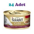 Genel Ürün Gold Parça Etli Soslu Tavuklu Ve Ciğerli Yetişkin Kedi Konservesi 85g (24 Adet)
