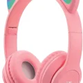Genel Ürün Kedi Pembe Bluetooth Kulaklık Kablosuz Kulaklık Çocuk Oyuncu Led Işıklı
