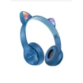 Genel Ürün Lacivert Renk Vilya Kedi Kulağı Detaylı Uyumlu Bluetooth Kablosuz Kulaklık Çocuk Oyuncu Aux Kablo
