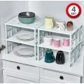 Dolap Düzenleyici 4 Adet Dolap İçi Düzenleyici Raf Tabak Bardak Rafı Metal Raf