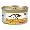 Genel Ürün Gold Parça Etli Soslu Somonlu Tavuklu Yetişkin Kedi Konservesi 24 Adet 85 Gr