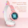 Genel Ürün A+ Kalite Rgb Vilya Kedi Kulağı Detaylı Bluetooth Kablosuz Kulaklık Çocuk Oyuncu Fm Radyo Hafıza Kar