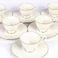 Genel Ürün Porselen 6 Kişilik Kahve Fincan Takımı Yaldızlı Ros-100 62602
