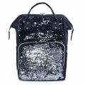 Termos Trend Baby London Özel Pullu Payetli Termo Bebek Bakım Çantası Siyah