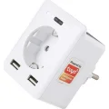 Genel Ürün Swapp Sl-04 10a Akım Korumalı Akıllı Priz 2 Usb 2.4 Wifi Tuya Google Assistant Alexa Siri Destekli