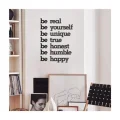 Genel Ürün Siyah Be Real Be Yourself Yazılı Ahşap Tablo Duvar Yazısı