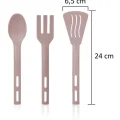 Genel Ürün Servis Seti 3lü Kaşık, Spatula Ve Çatal Mikro Dalga Kullanımına Uygun
