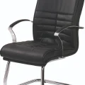 Genel Ürün Mi17 Özel Tasarım Siyah Renk Krom Ayaklı Ofis Misafir - Büro - Çalışma Koltuğu