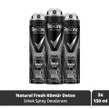 Genel Ürün Men  Natural Fresh Kömür Detox 150 ml Erkek Sprey Deodorant x 3 Adet