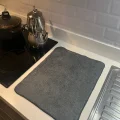 Genel Ürün Gri Tüylü Mikrofiber Bulaşık Kurulama Matı 40x50cm(36X45) Bulaşık Altlığı