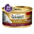 Genel Ürün Gold Parça Etli Ve Soslu Tavuklu Ciğerli Kedi Konserve Maması 85 Gr X 24 Adet