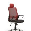 Genel Ürün Arya2 Bilgisayar Koltuğu - Ofis - Müdür - Büro - Çalışma Sandalyesi Kırmızı Siyah Renk Krom Ayaklı