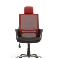 Genel Ürün Arya2 Bilgisayar Koltuğu - Ofis - Müdür - Büro - Çalışma Sandalyesi Kırmızı Siyah Renk Krom Ayaklı