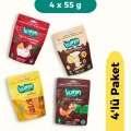 BUĞZ Humm Organik Kurabiye 4lü Set (Ballı ve Kinoalı & Keçiboynuzlu ve Fındıklı & Zencefilli ve Tarçınlı & Tahinli ve Pekmezli)