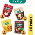 BUĞZ Humm Organik Kurabiye 8li Set (Ballı ve Kinoalı & Keçiboynuzlu ve Fındıklı & Zencefilli ve Tarçınlı & Tahinli ve Pekmezli)