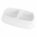 İkili Plastik Mama Ve Su Kabı 500 + 500 Ml Beyaz