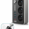 Isıya Dayanıklı Termal Akım Korumalı 2 Mt 10a 2500w 3lü Priz Ve 3 Usbi 21a Uzatma Kablosu