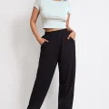 Kadın Beyaz Yuvarlak Yaka Yarım Kol Crop Top Bluz