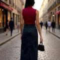 Kadın Bordo Kolsuz Balıkçı Yaka Basic Bluz
