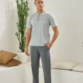 Kocabey 2090 Erkek Midi Yaka Pijama Takım