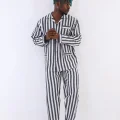 Kocabey 4007 Uzun Kol Çizgili Gaffur Erkek Pijama Takım