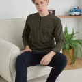 Kocabey 9111 Battal Erkek Midi Yaka Pijama Takımı