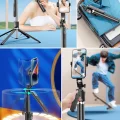 Kumandalı 360 Derece Dönebilen Cep Telefonu Ve Kamera Tripodu 2.2m Uzayabilen Selfie Çubuğu