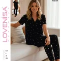 Lovenisa 11975 Kadın Milan Düğmeli Pijama Takımı