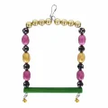 Markapet Boncuklu Ve Tünekli Kare Kuş Salıncağı 10 cm-13 cm Renkli