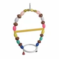 Markapet Renkli Boncuklu Oval Halkalı Papağan Salıncağı 15 cm-23 cm