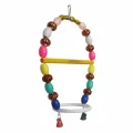 Markapet Renkli Boncuklu Oval Halkalı Papağan Salıncağı 15 cm-23 cm
