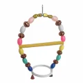 Markapet Renkli Boncuklu Oval Halkalı Papağan Salıncağı 15 cm-23 cm