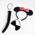 Minnie Mouse Kostüm Seti Taç Kuyruk Papyon Gösteri Seti