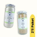 BUĞZ OG Natural Organik Tam Pirinç Unu (300 gr) ve Organik Buğday Ruşeymi (180 gr) 2li Set