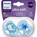 Philips Avent Ultra Soft Emzik 6-18 Ay 2li Erkek SCF223/03