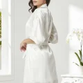 Pierre Cardin 4045 Kadife Saten Dantelli Gecelik ve Sabahlık Takımı