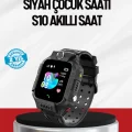 S10 Akıllı Çocuk Saati Siyah Model Çift Yönlü Konuşma ve SOS