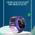 S10 Mor Çocuk Takip Saati Elektronik Bariyer ve Sesli Mesaj Destekli