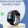 S10 Siyah Akıllı Çocuk Saati Anlık Konum Takibi ve Rota Geçmişi
