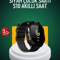 S10 Siyah Çocuk Takip Saati Güvenli Alan Uyarısı ve Sesli Mesaj