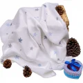 Sema Baby Çok Amaçlı Müslin Örtü 100x80 cm - Mavi Yıldız 8682476853131