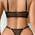 Siyah Transparan Tül Bralet Tanga İç Giyim Takımı TM1383