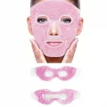 Terapi Jel Boncuklu Yüz Ve Göz Maskesi Seti Pembe Sıcak Ve Soğuk Kullanım